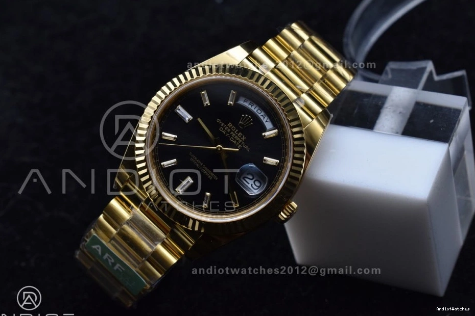 ARF Bracelet VR3255 President Black Weight) Crystal (Gain Best Date Day YG 1:1 Soft 228238 40 On Dial 656 Edition 0124